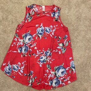 Pink floral tunic sleeveless M